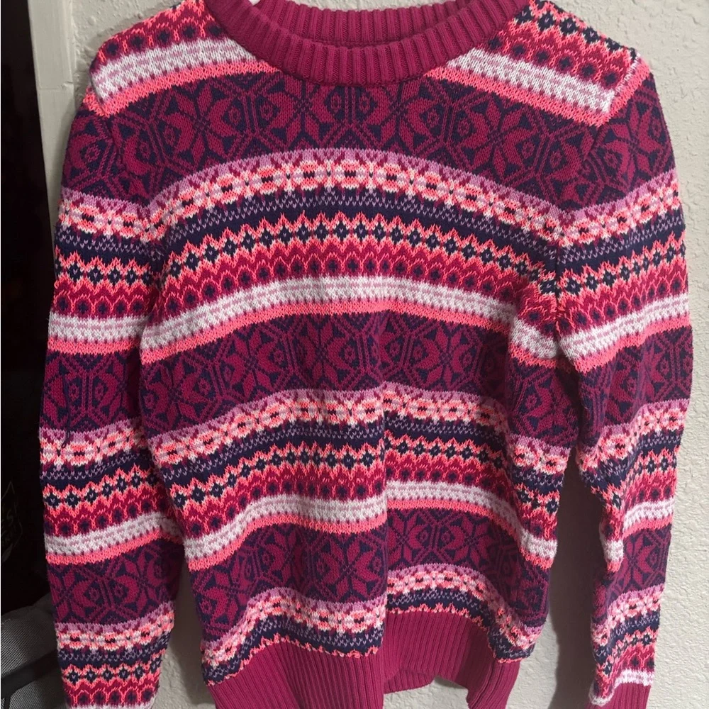 J. Crew Vibrant Knit Sweater in Pink and Purple Size Medium